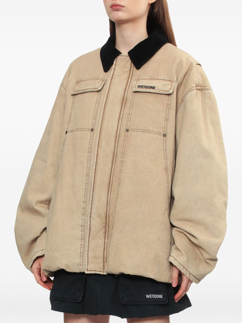 corduroy-collar cotton jacket - 3