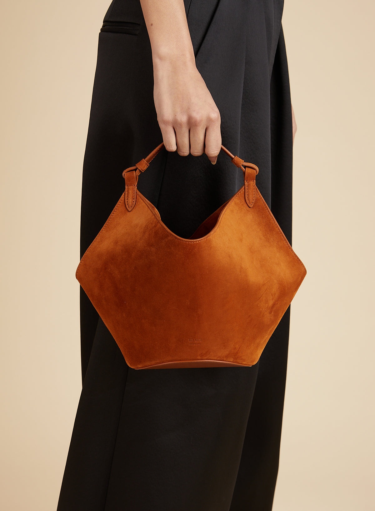 Mini Lotus suede tote bag - 9
