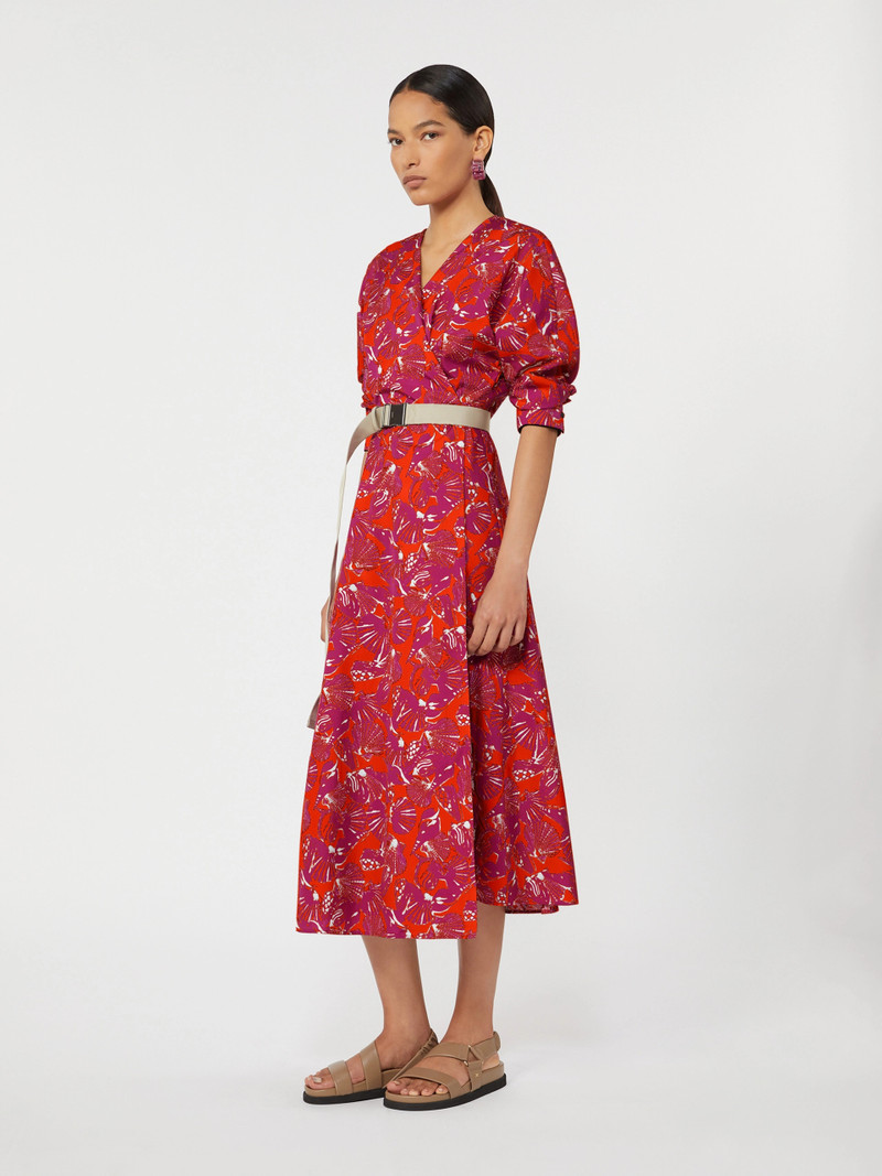 Max Mara CAMINO Printed poplin dress - CORAL outlook