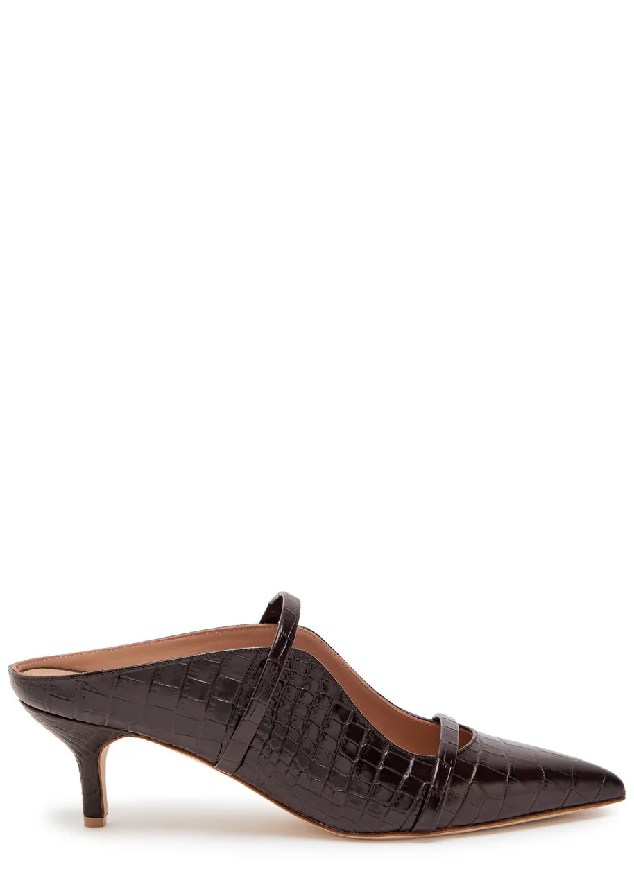 Malone Souliers Maureen 45 Crocodile-effect Leather Mules - 1