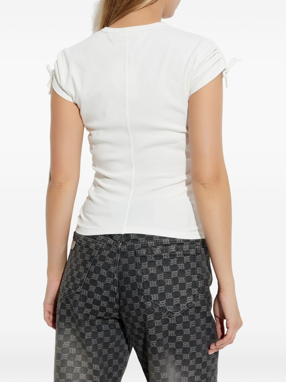 tie-sleeves T-shirt - 4