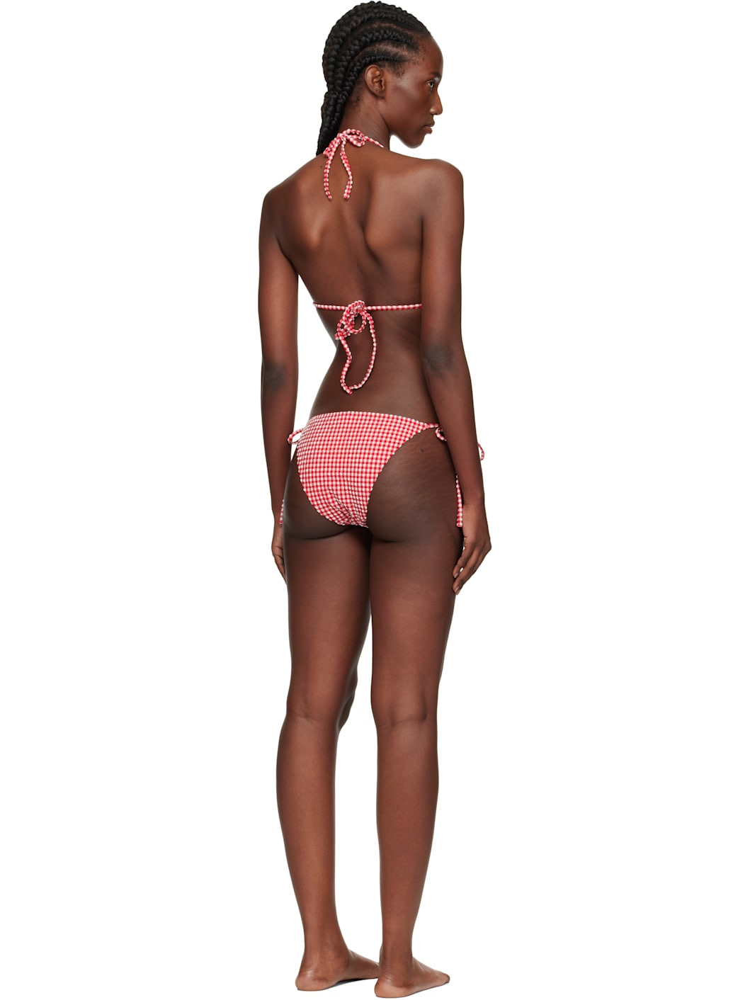 Red & White Gingham Seersucker Sabrina Bikini - 3