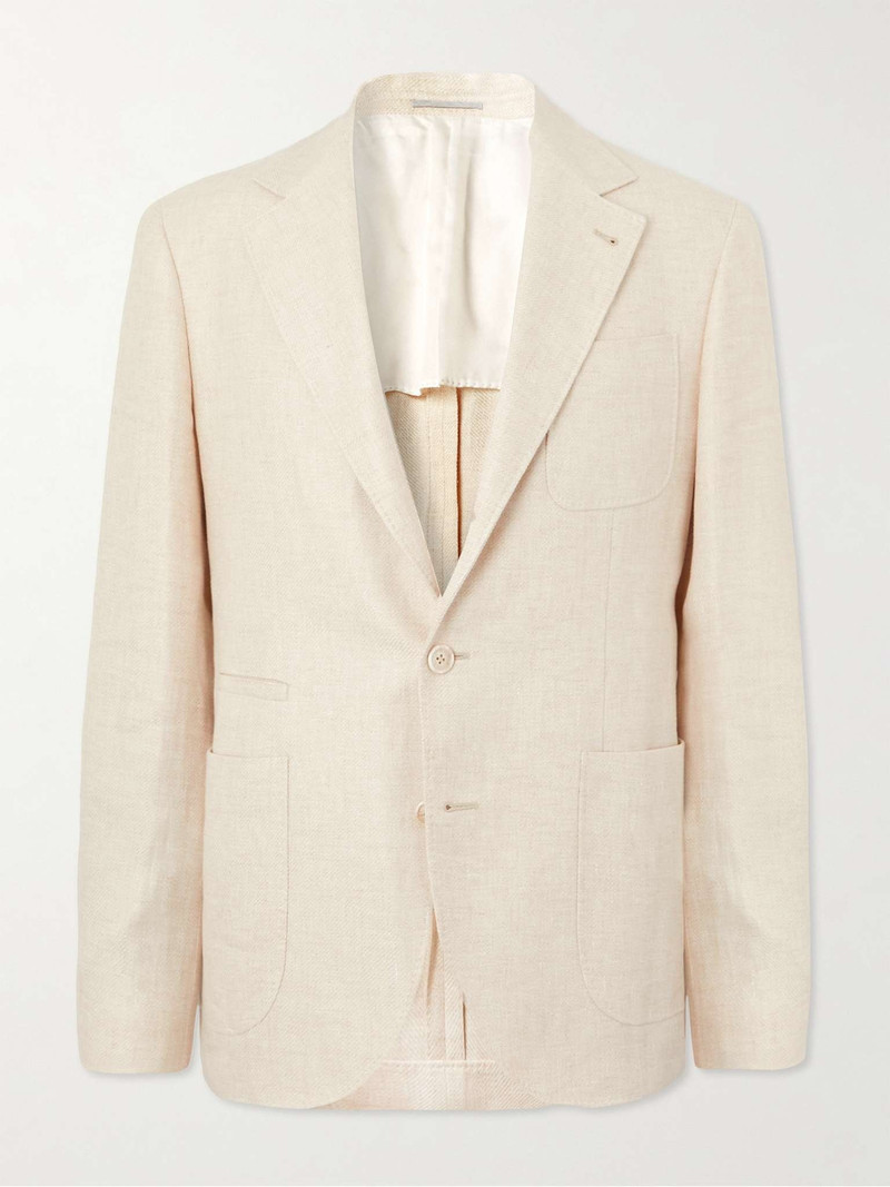 Linen, Wool and Silk-Blend Twill Blazer 1