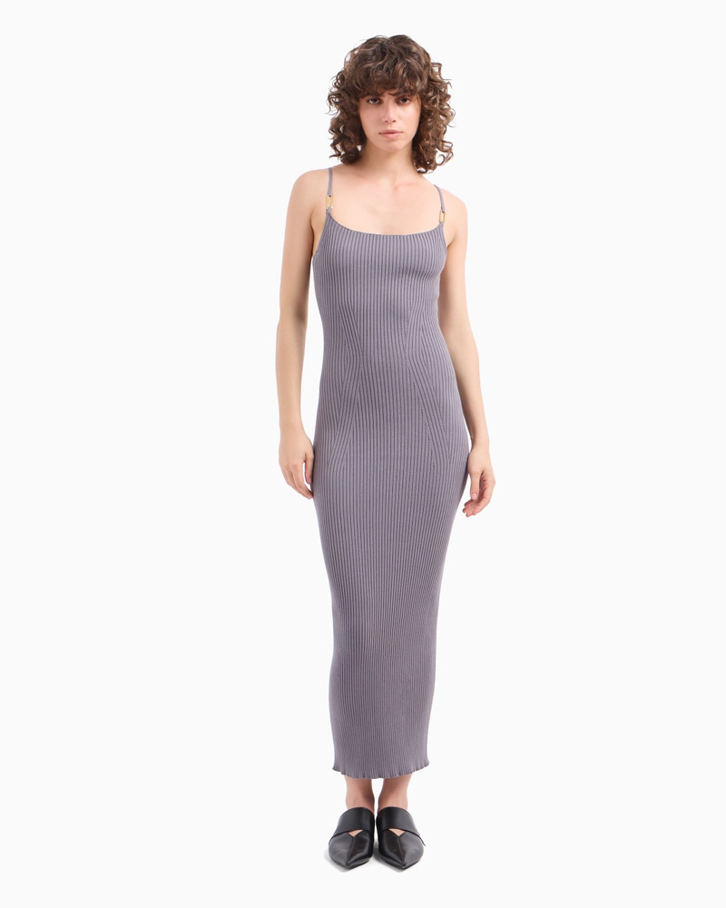 EMPORIO ARMANI DAWN TO DUSK RIB-KNIT LONG DRESS outlook