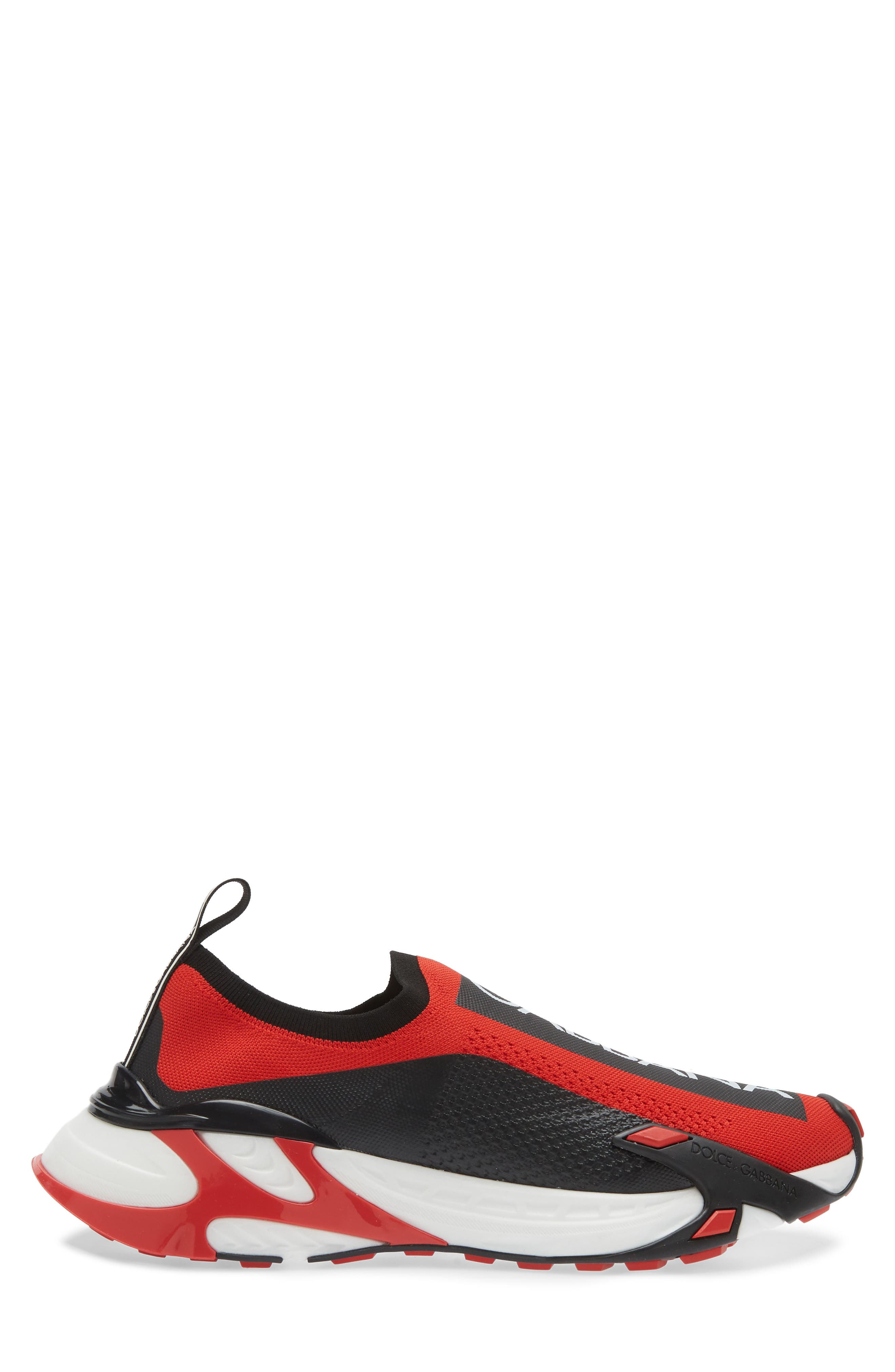 Dolce&Gabbana Sorrento Logo Slip-On Sneaker in Red/Black/White at Nordstrom - 3