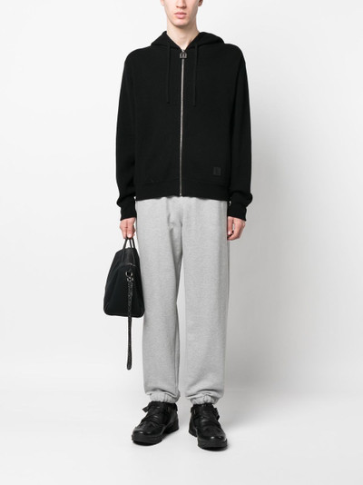 Wooyoungmi jersey-knit drawstring zipped hoodie outlook