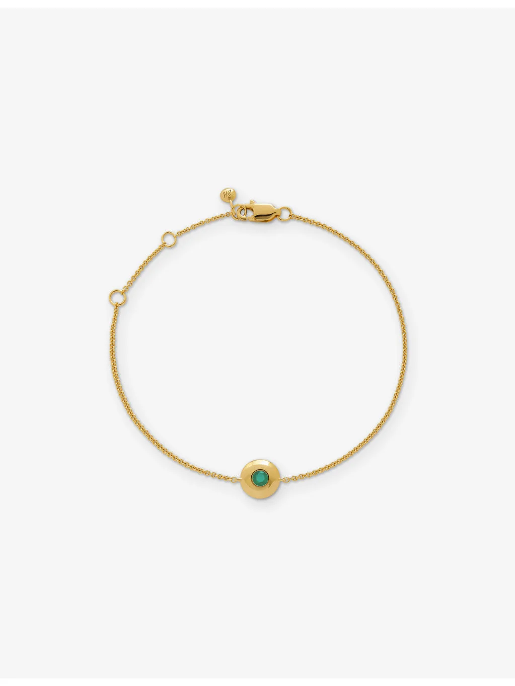 May Birthstone 18ct Gold Vermeil-Plated Sterling Silver and Emerald Bracelet - 1