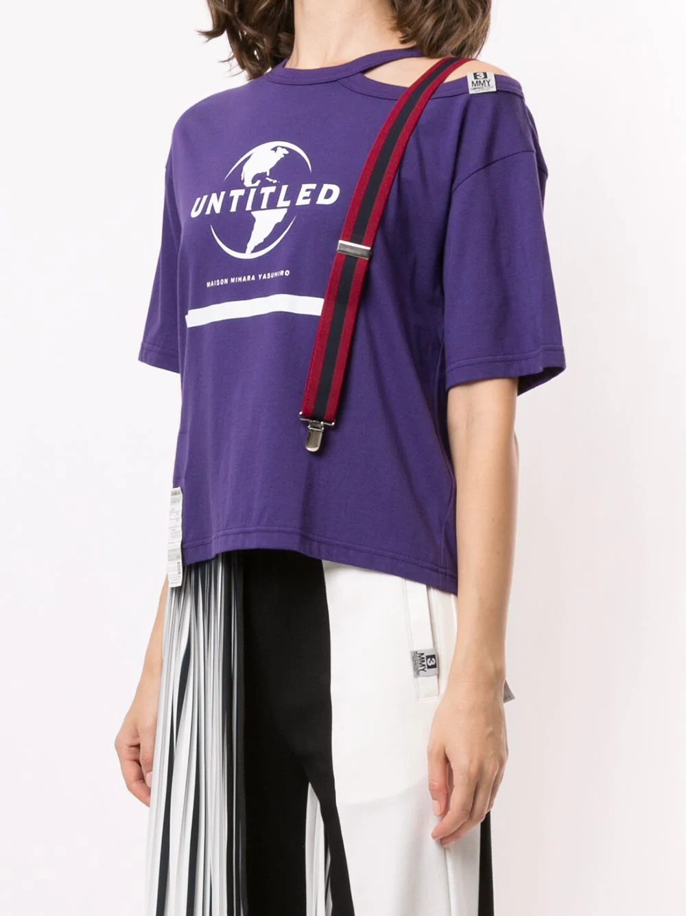 cut-out suspender T-shirt - 3