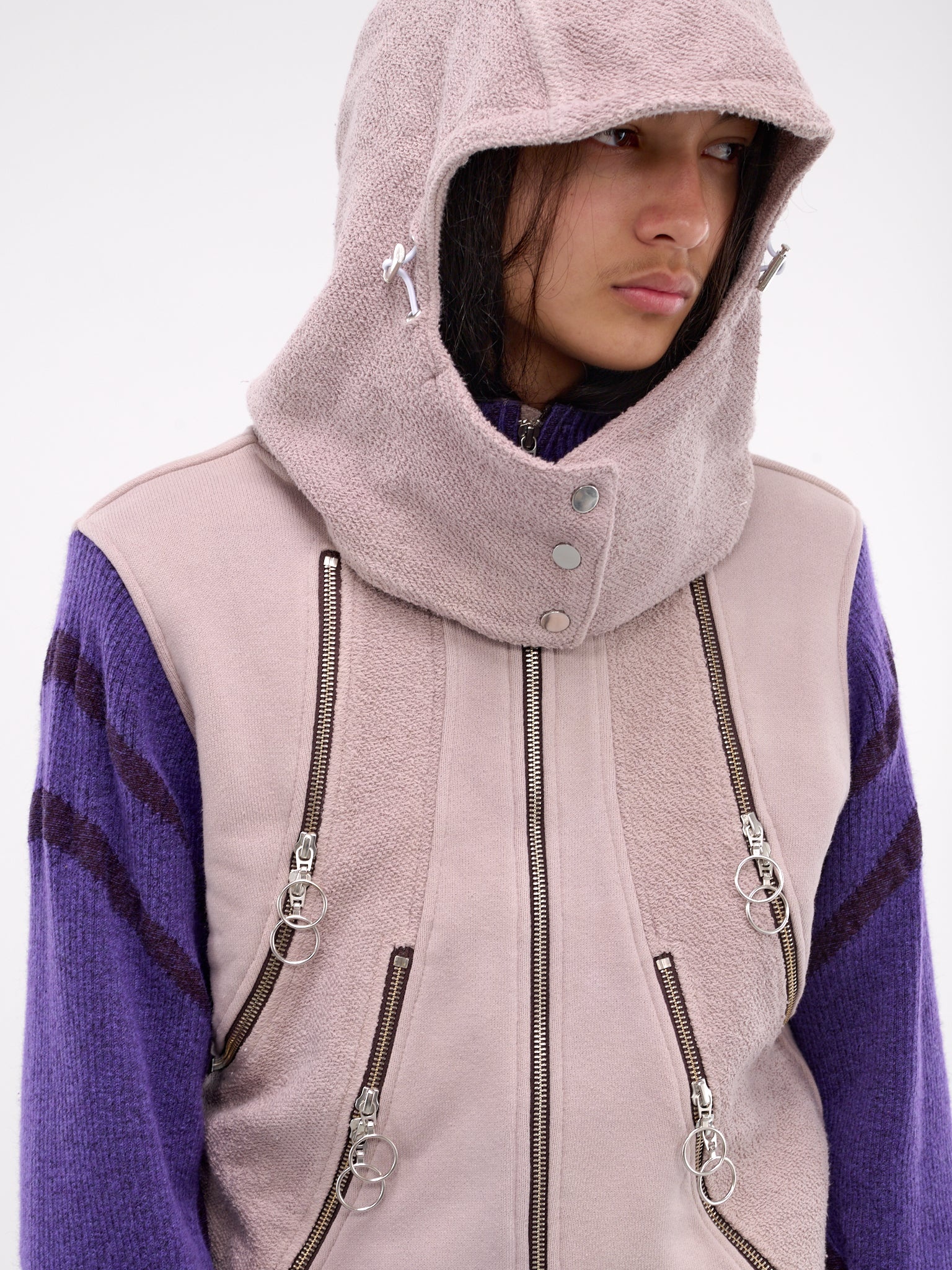 Hybrid Jersey & Mohair Zip Hoodie - 5