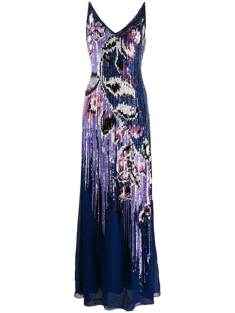 sequin embellished peony dress 1
