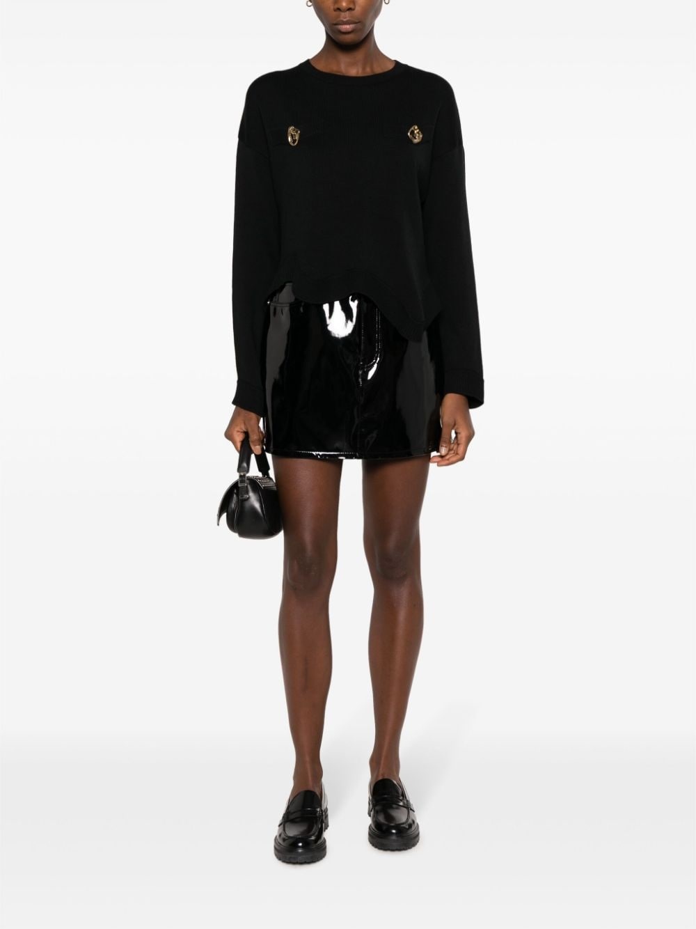 asymmetric-hem virgin wool jumper - 2