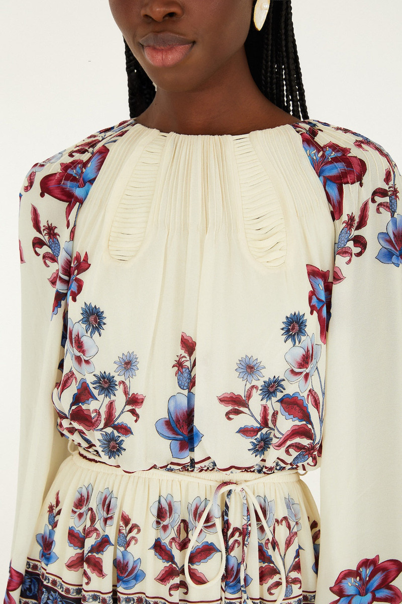 FARM RIO White Malu Winter Cut-Out Long Sleeve Maxi Dress outlook