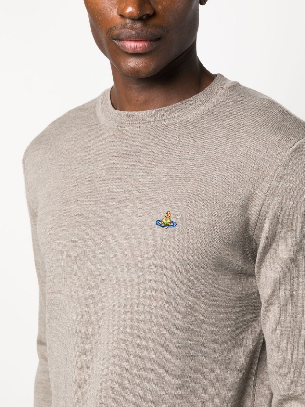 Orb-embroidered virgin-wool jumper - 5