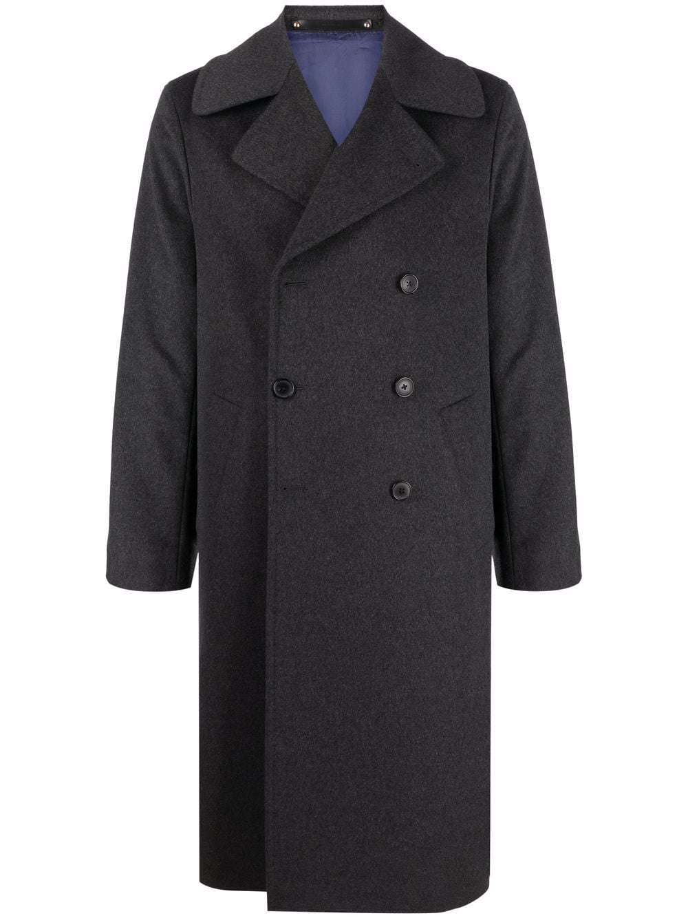 double-breasted wool-blend coat - 1