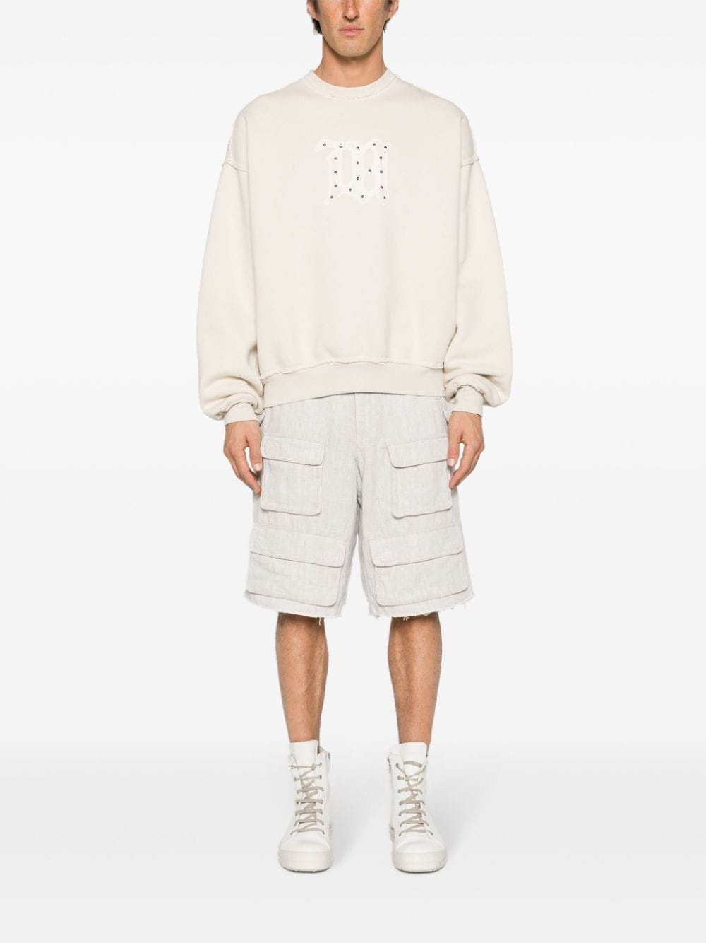 linen blend cargo shorts - 2