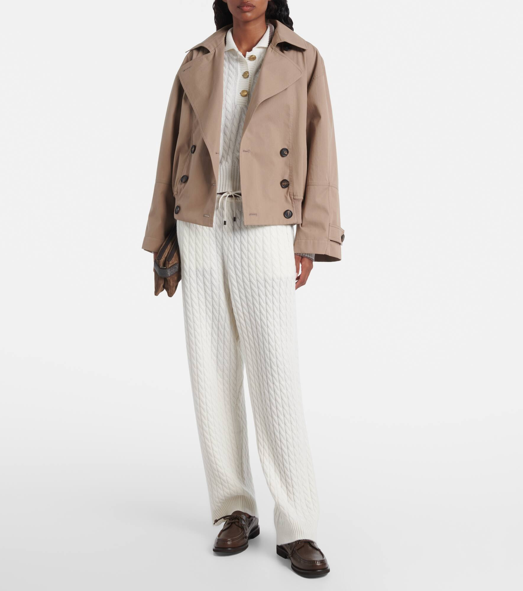 Cable-knit cashmere wide-leg pants - 2