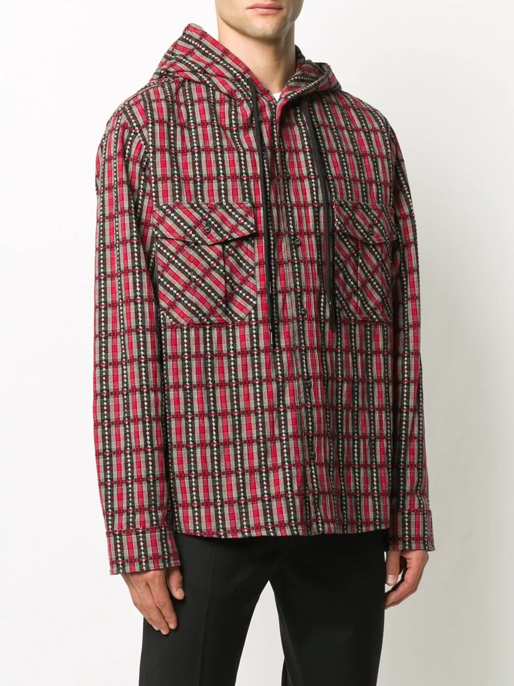 checked hooded jacket - 3