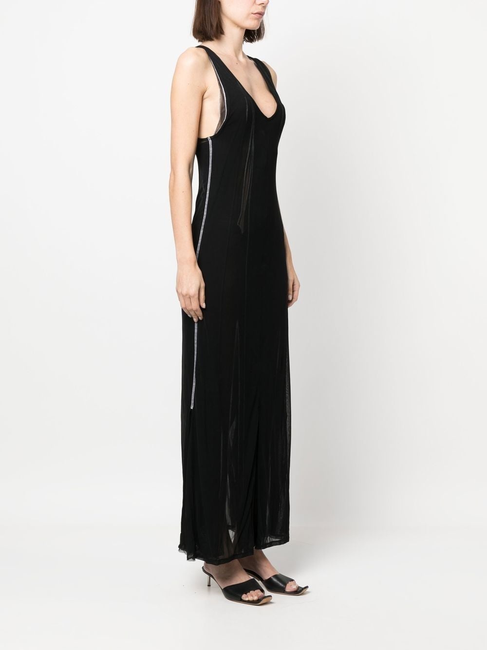 sheer sleeveless dress - 3