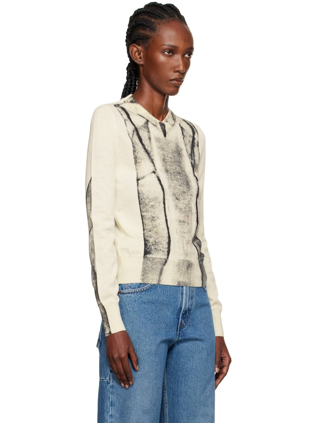 Off-White Folded Printed Gauge 14 V-neck Sweater - 2