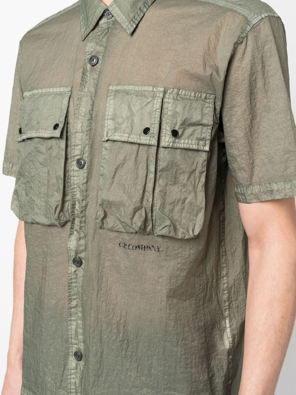 cargo-pockets semi-sheer shirt - 5