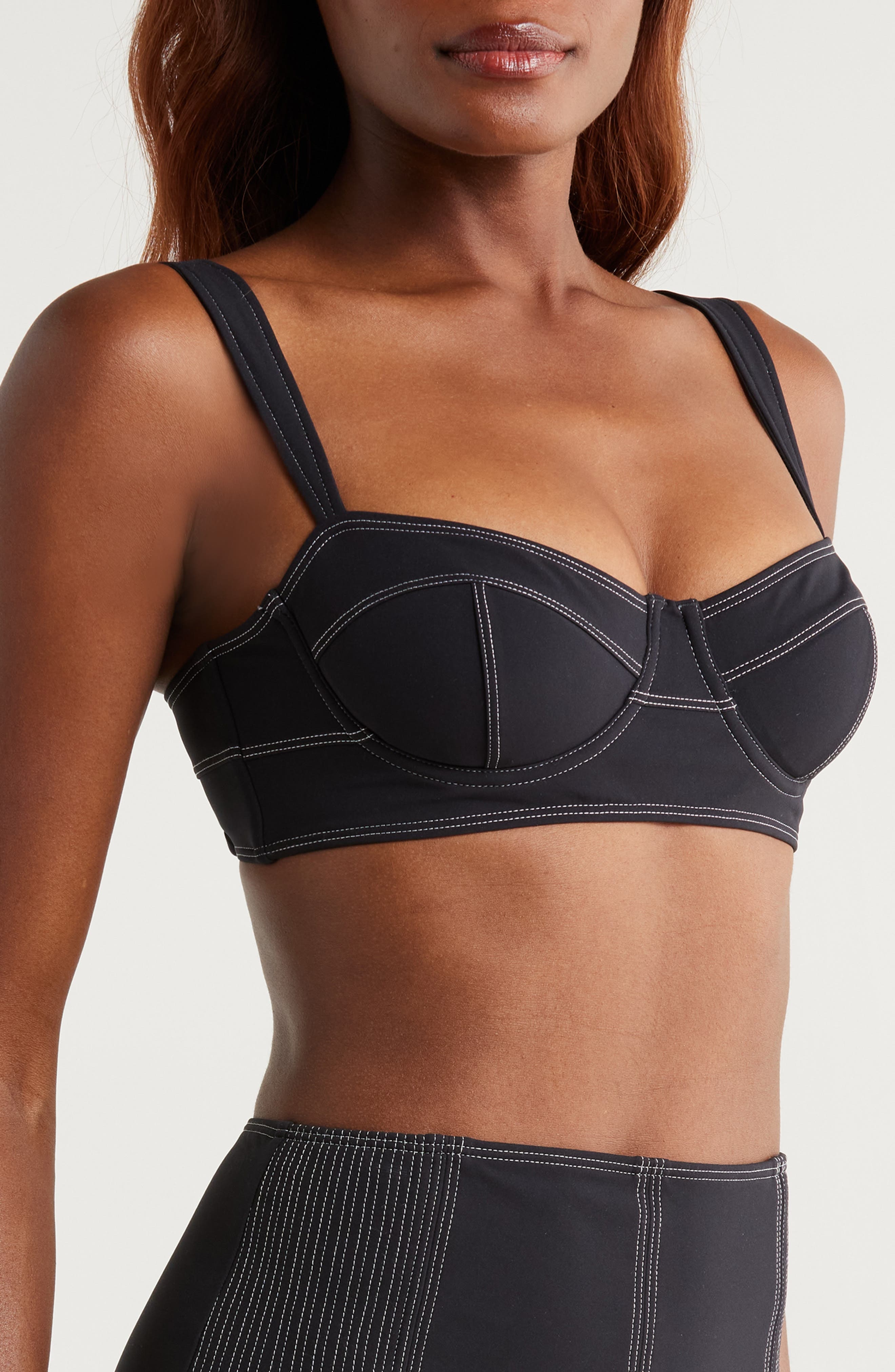 Ulla Johnson Ravello Underwire Bikini Top in Noir at Nordstrom - 3