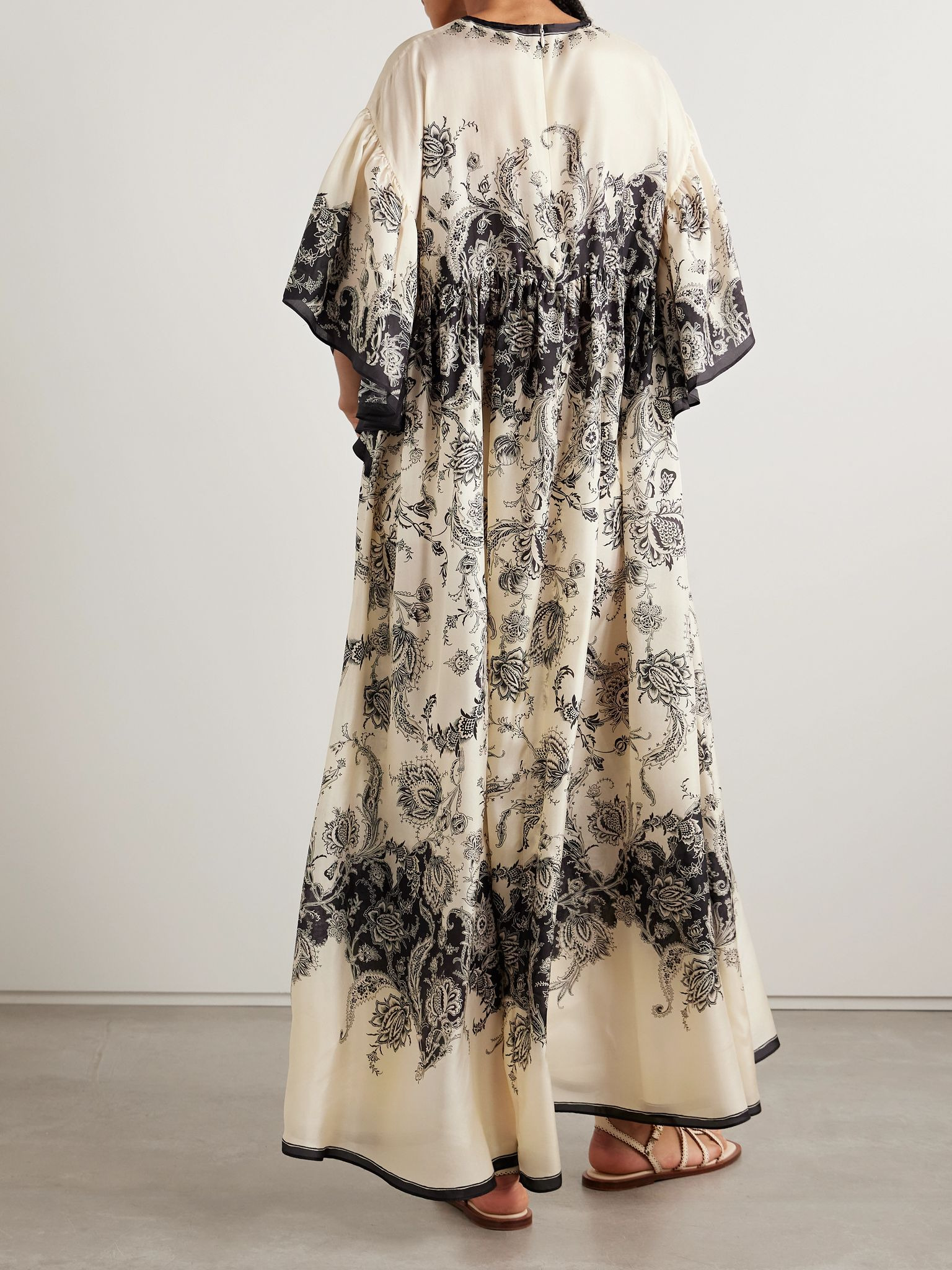 Rhiannon paisley-print silk maxi dress Cream - 3