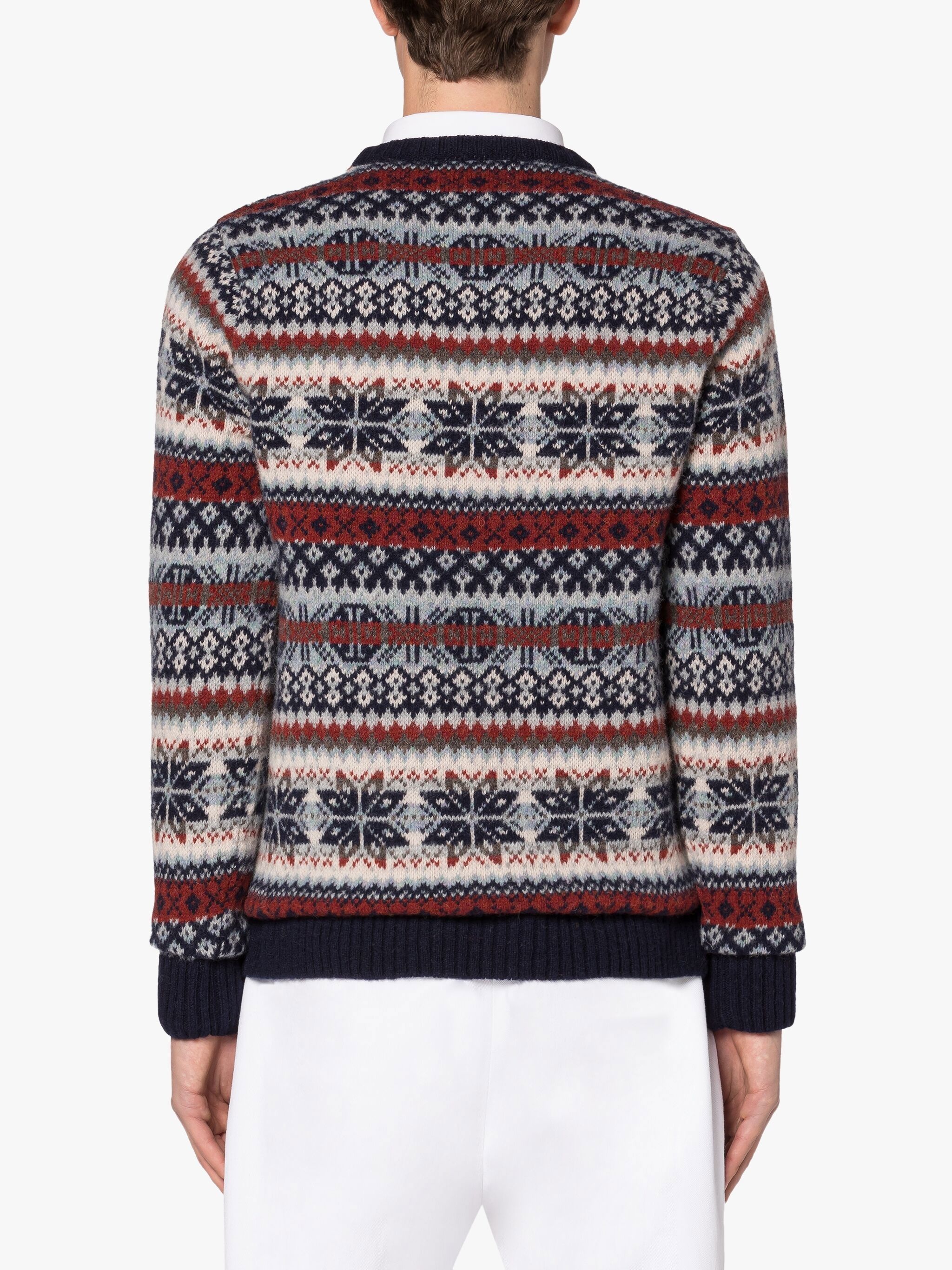 IMPULSE NAVY WOOL FAIR ISLE CREWNECK SWEATER - 4