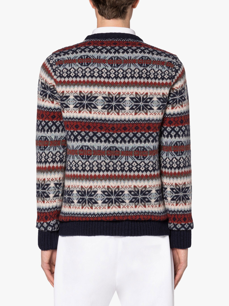 IMPULSE NAVY WOOL FAIR ISLE CREWNECK SWEATER 4