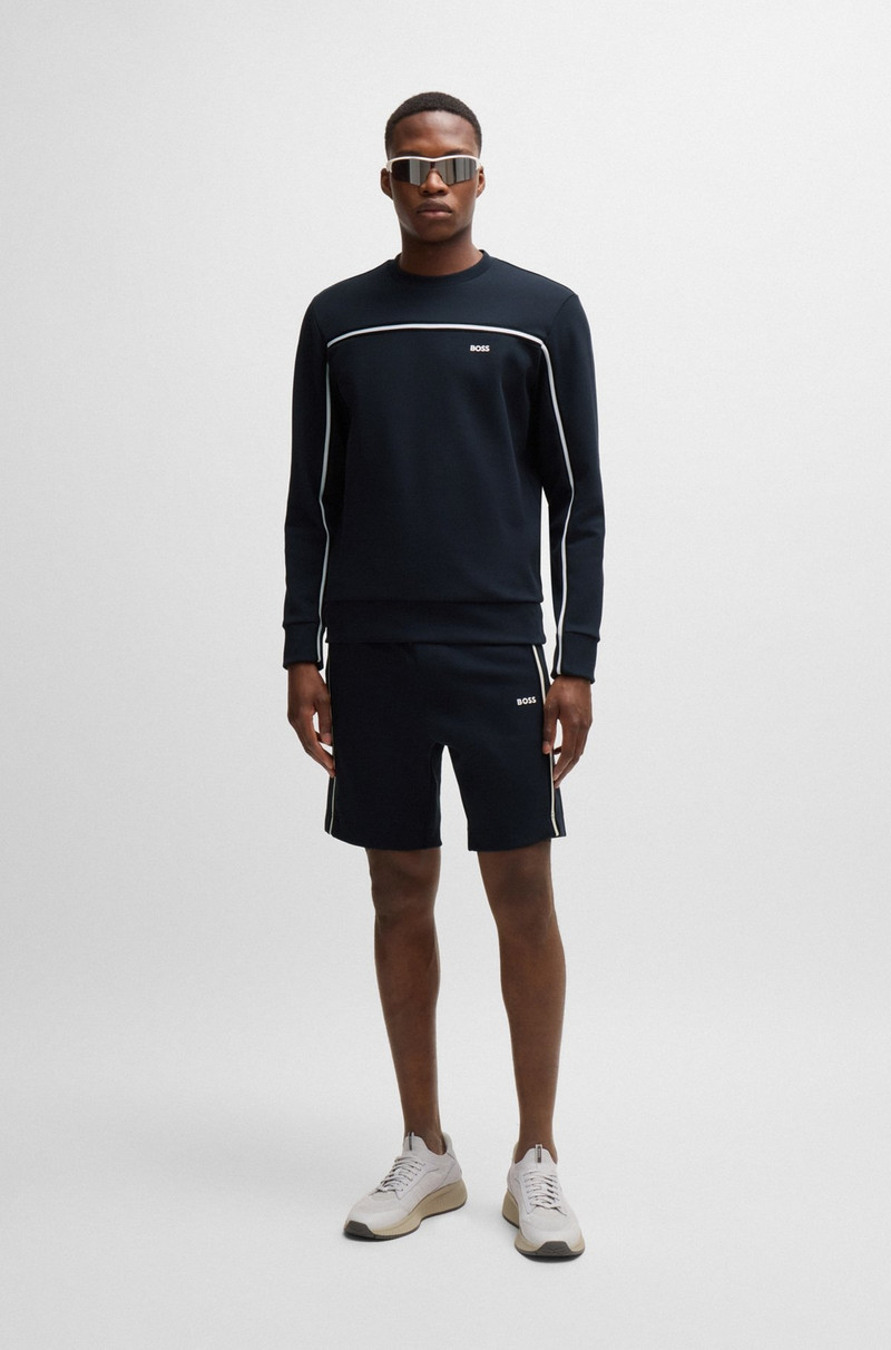 BOSS REGULAR-FIT SWEATSHIRT WITH TAPE INSERTS outlook