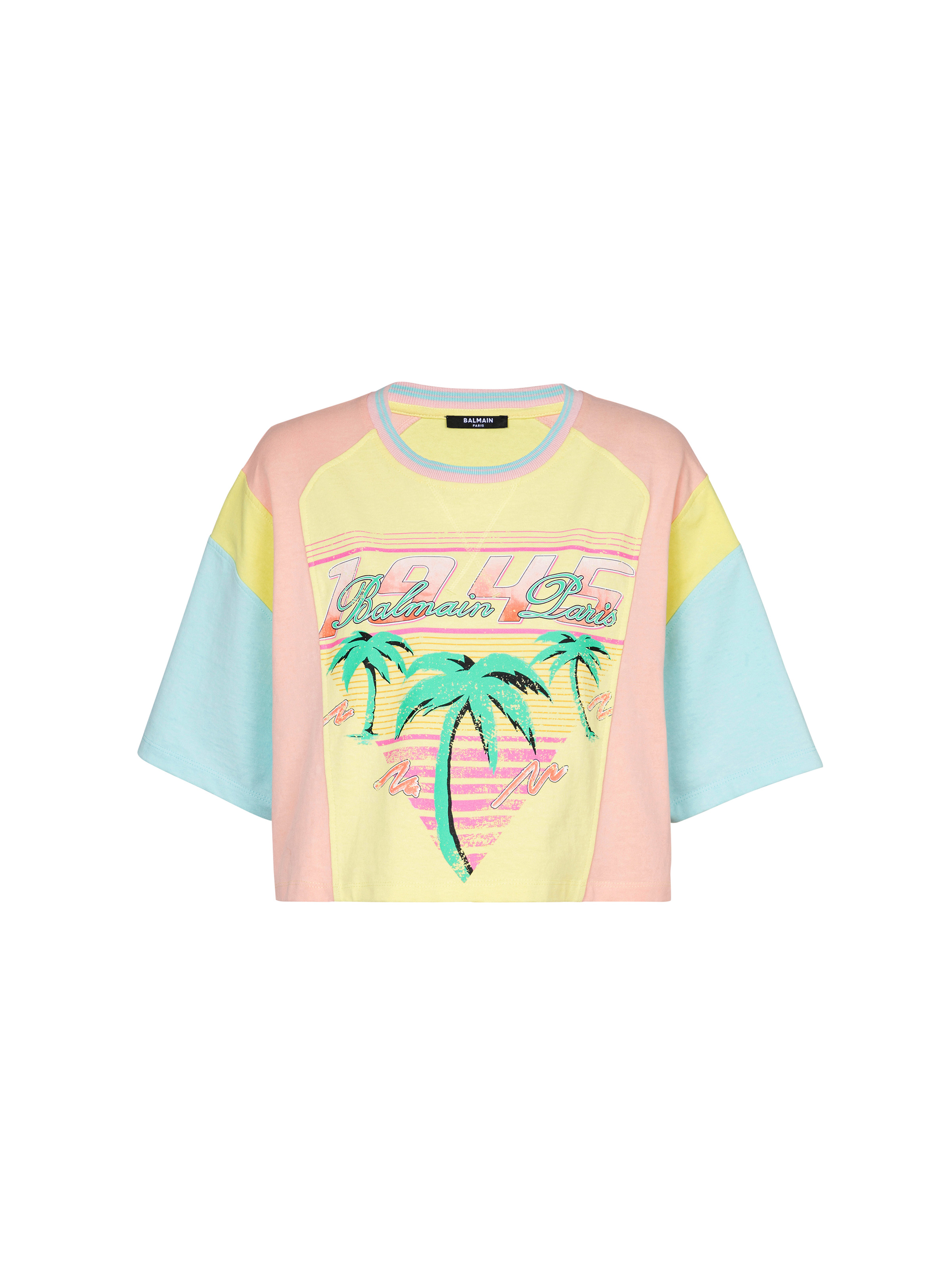 T-shirt with palm tree Balmain Signature print - 1