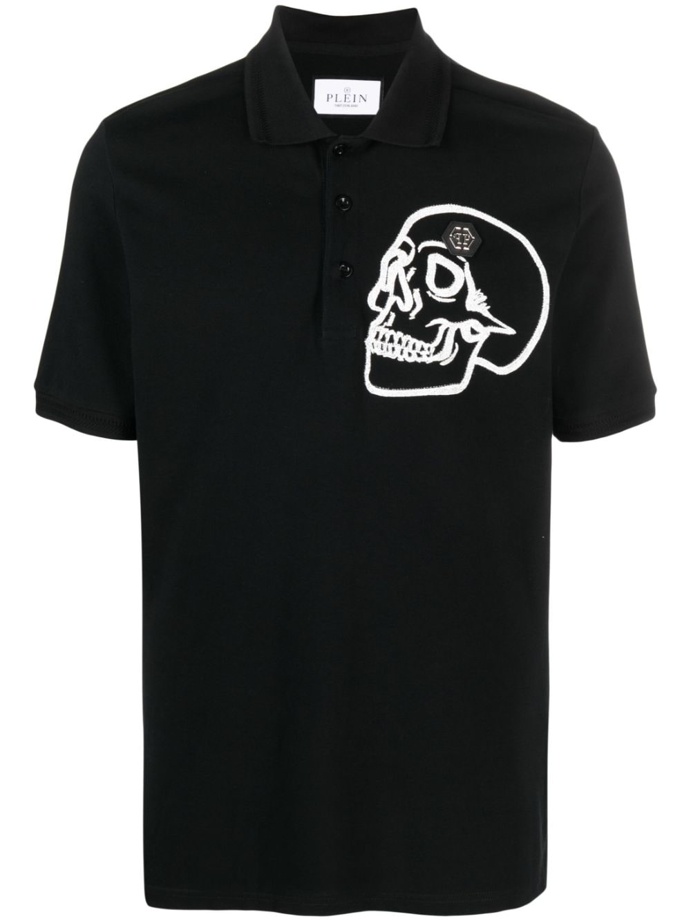 piqué skull-detail polo shirt - 1
