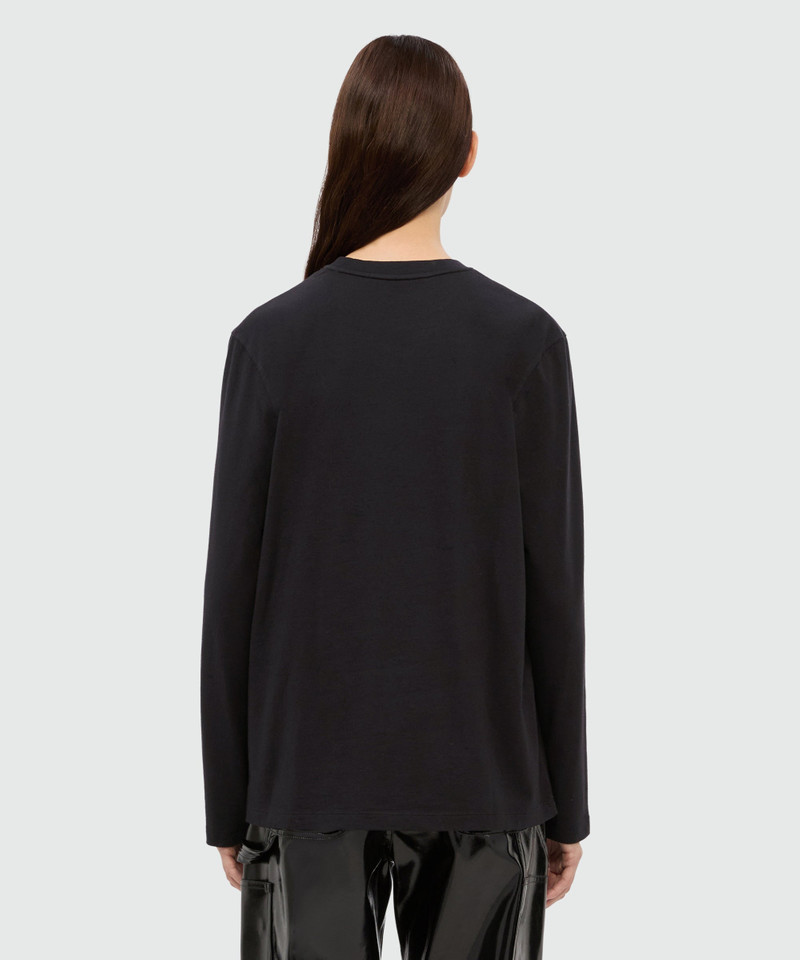Long-sleeved black jersey T-shirt with cursive MSGM logo embroidery 3