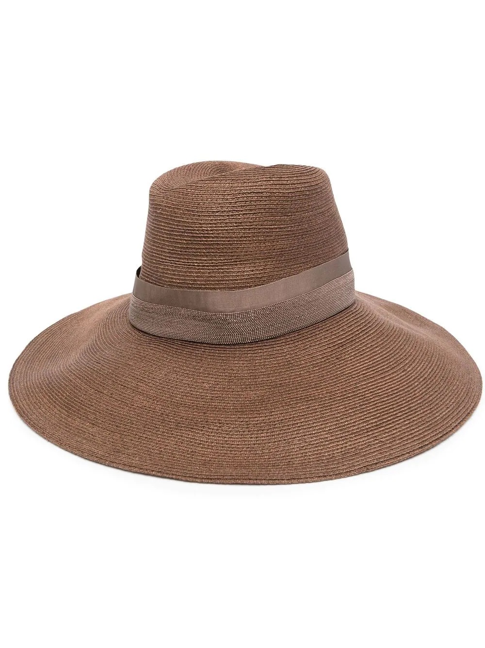 woven wide-brim sun hat - 1