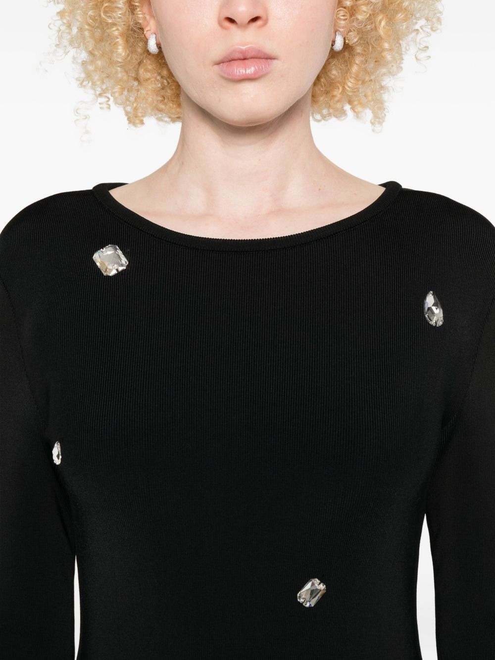 crystal-embellished midi dress - 5