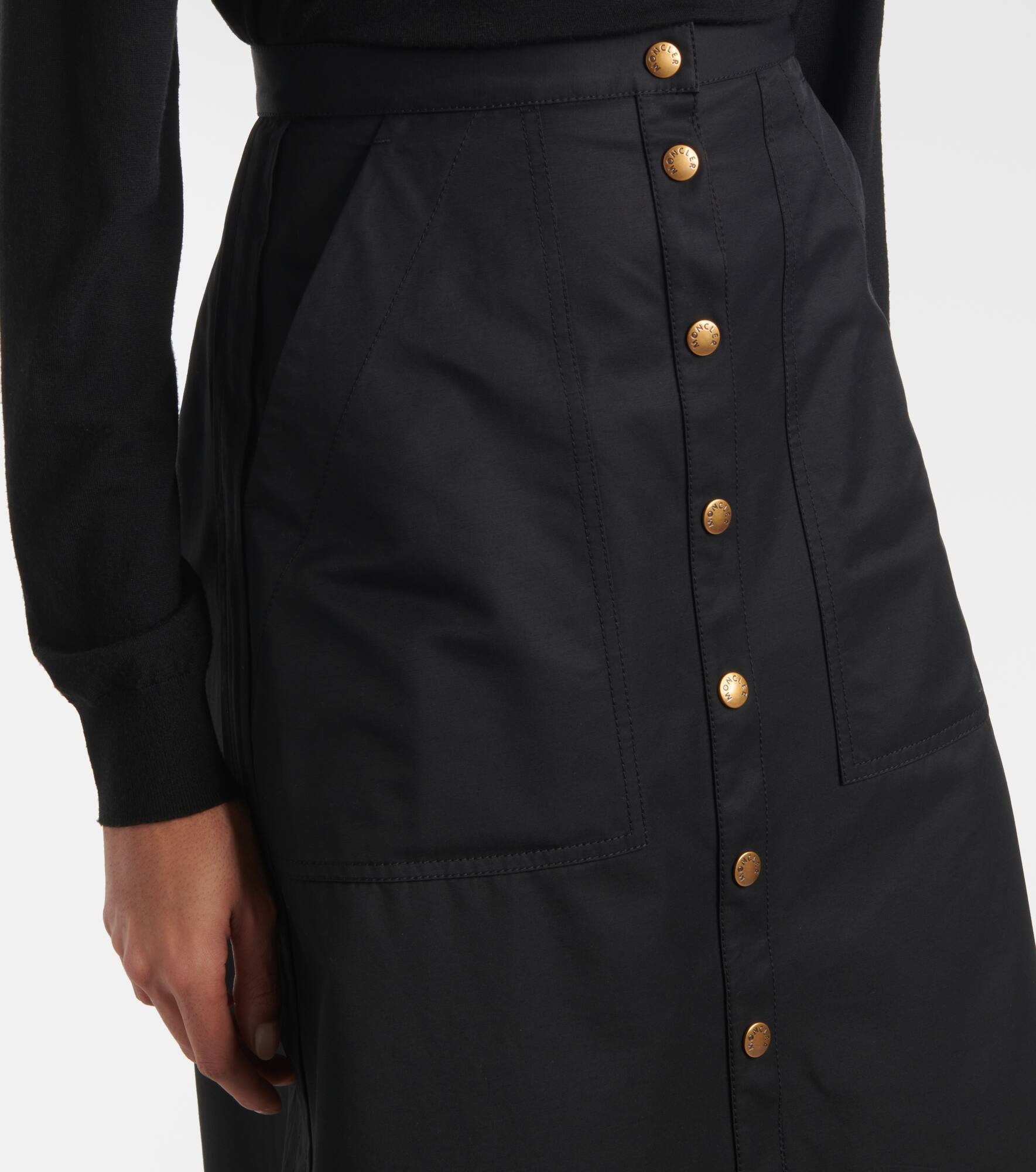 Cotton-blend midi skirt - 4