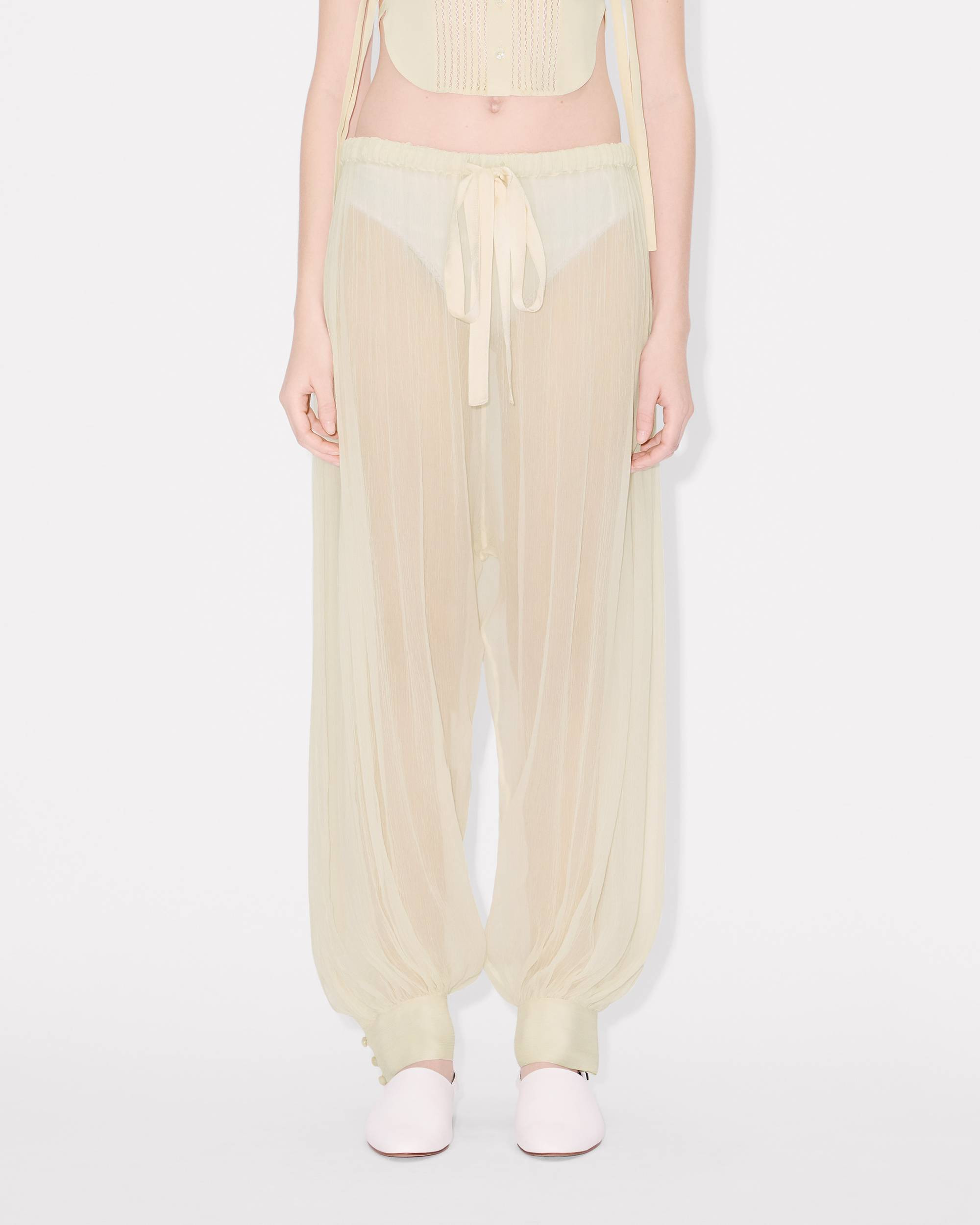 Balloon pants in transparent silk veil - 4
