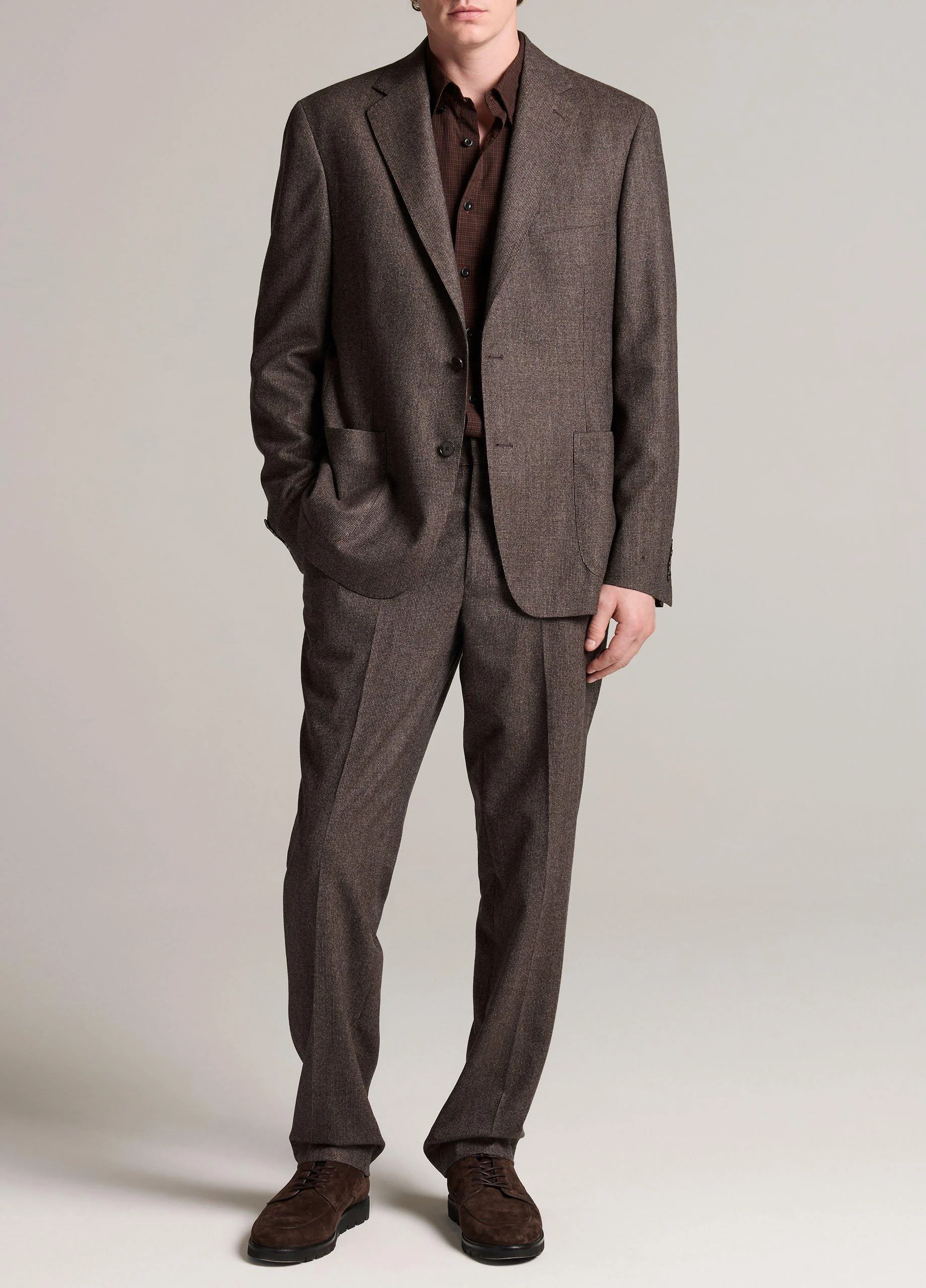 Houndstooth Wool Classic Trouser - 1