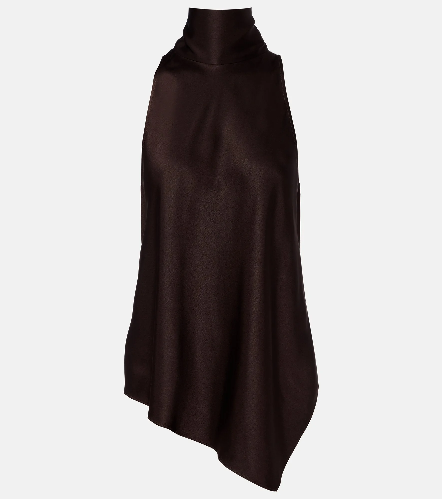 Asymmetric silk satin top - 1