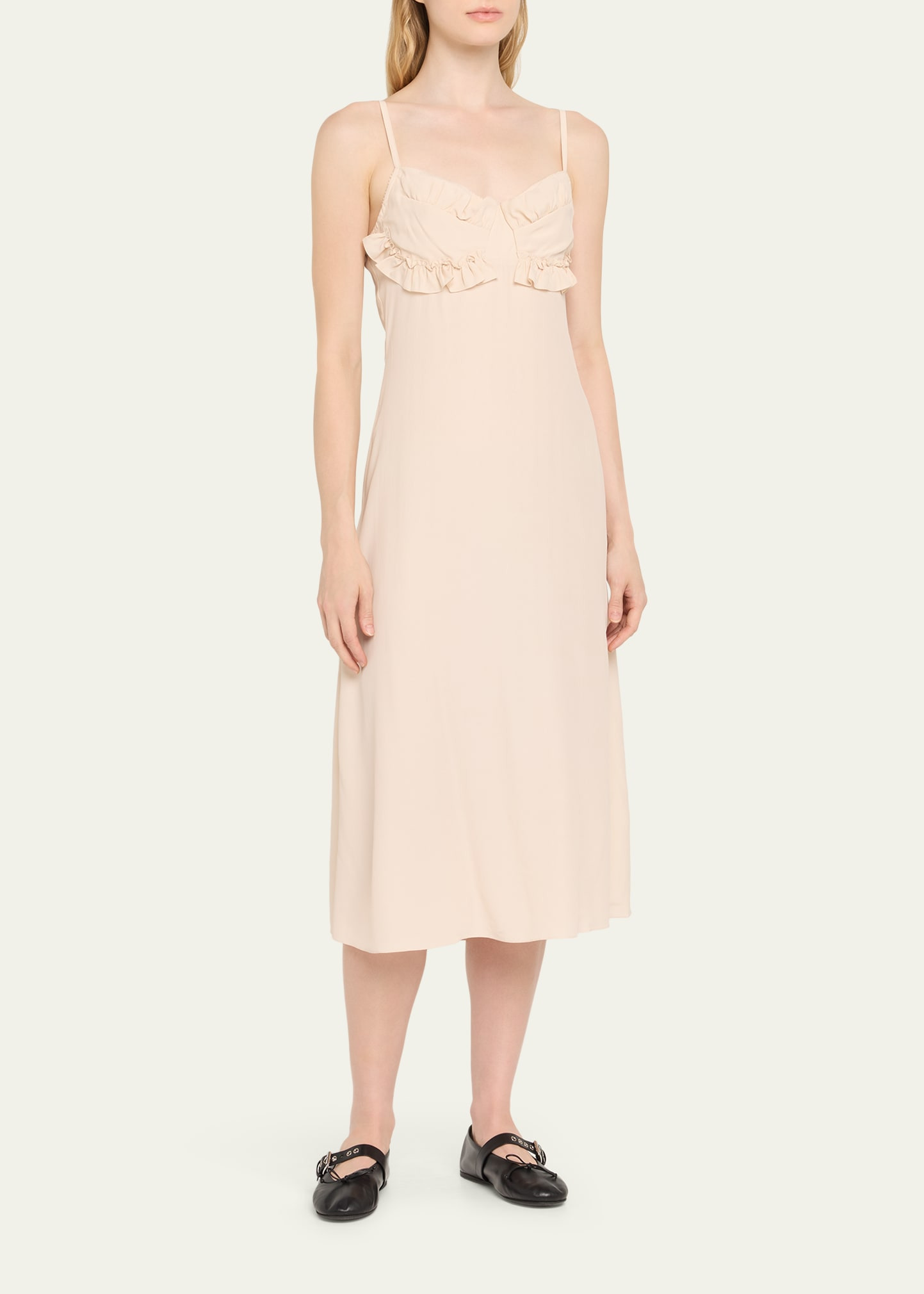 Ruffle Bust Midi Dress - 4