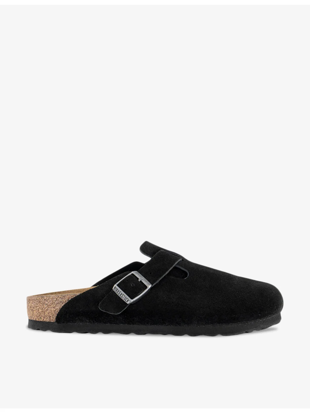 Boston logo-embossed suede clogs - 1