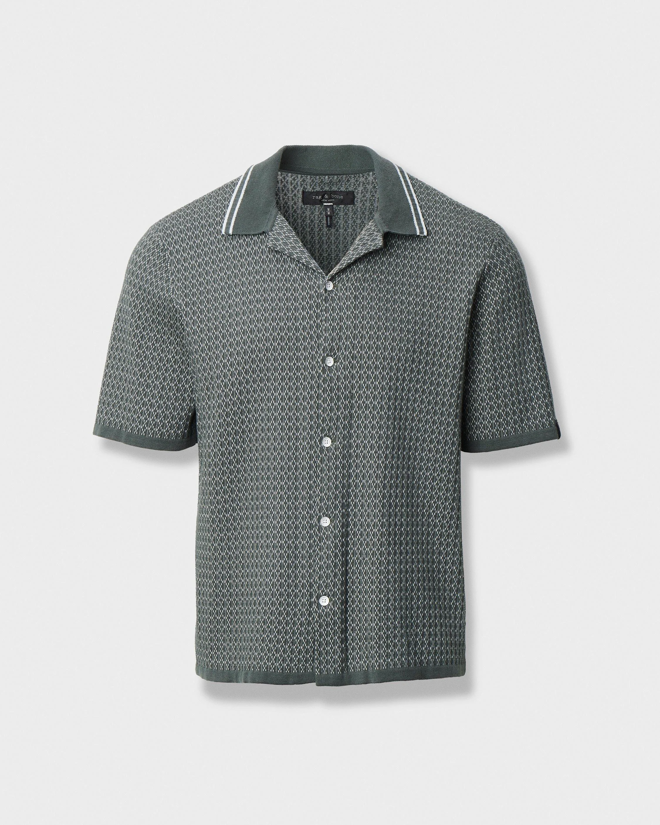 Harvey Cross-Stitch Camp Shirt - 1