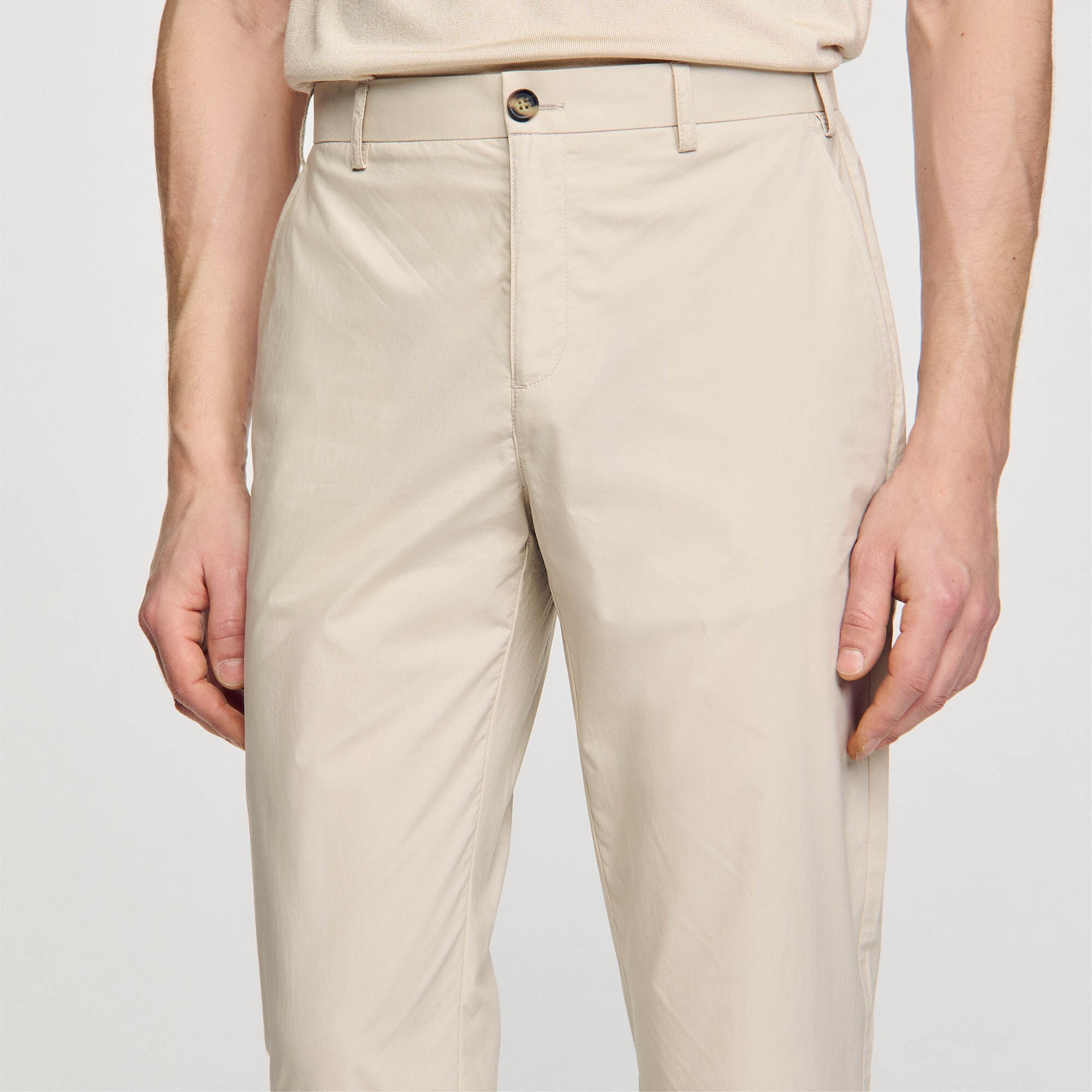COTTON CARROT-CUT TROUSERS - 4