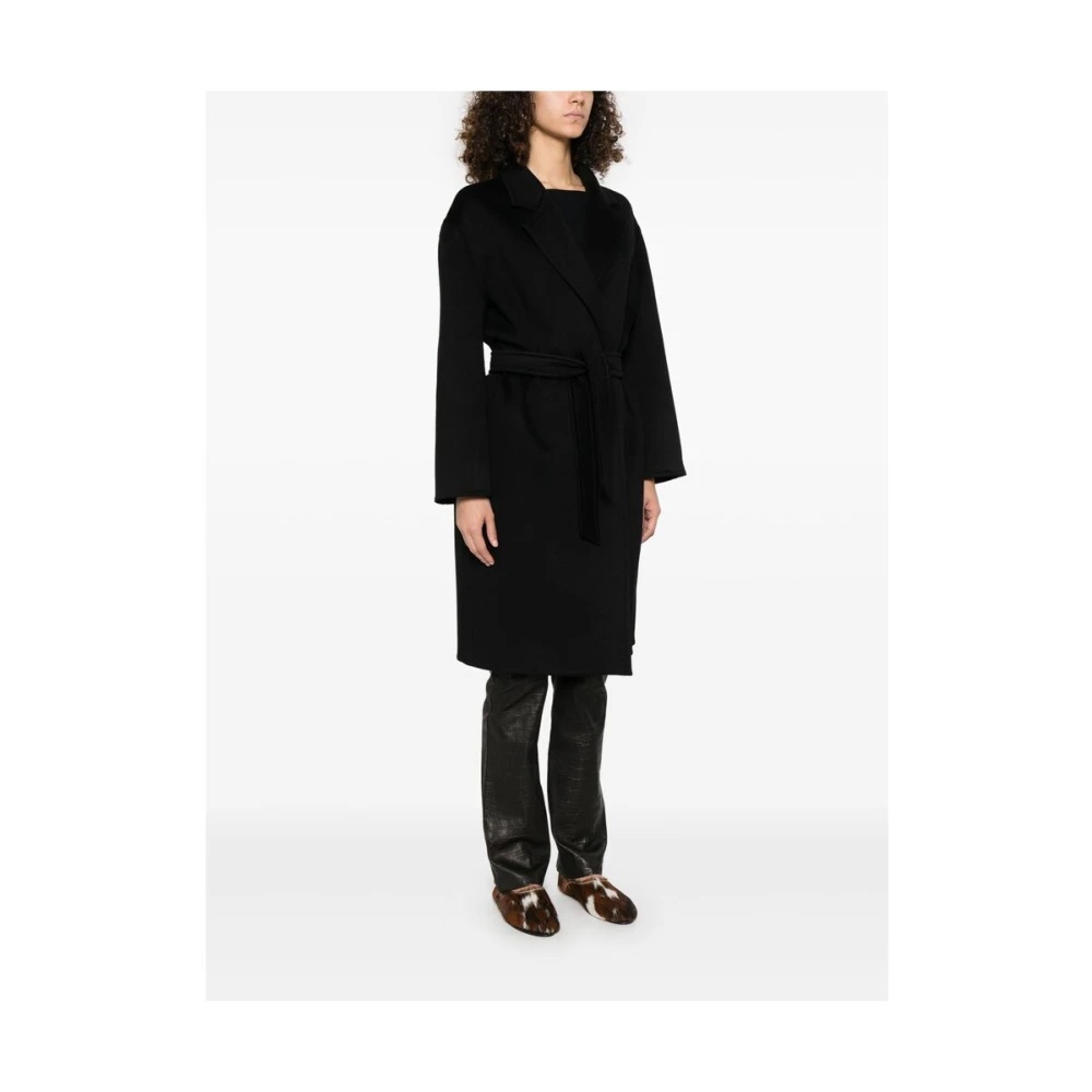 コート MAX MARA Women Coats MELINDA 752 011 BLACK Max Mara BLACK BELTED COAT WITH POCKETS | miinto | REVERSIBLE