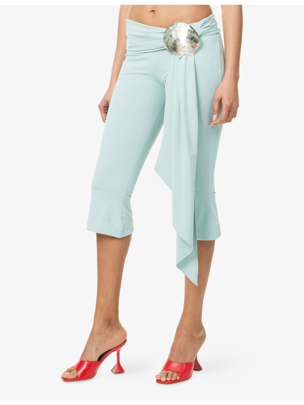 Sash Belt Stretch-Jersey Capri Trousers - 3
