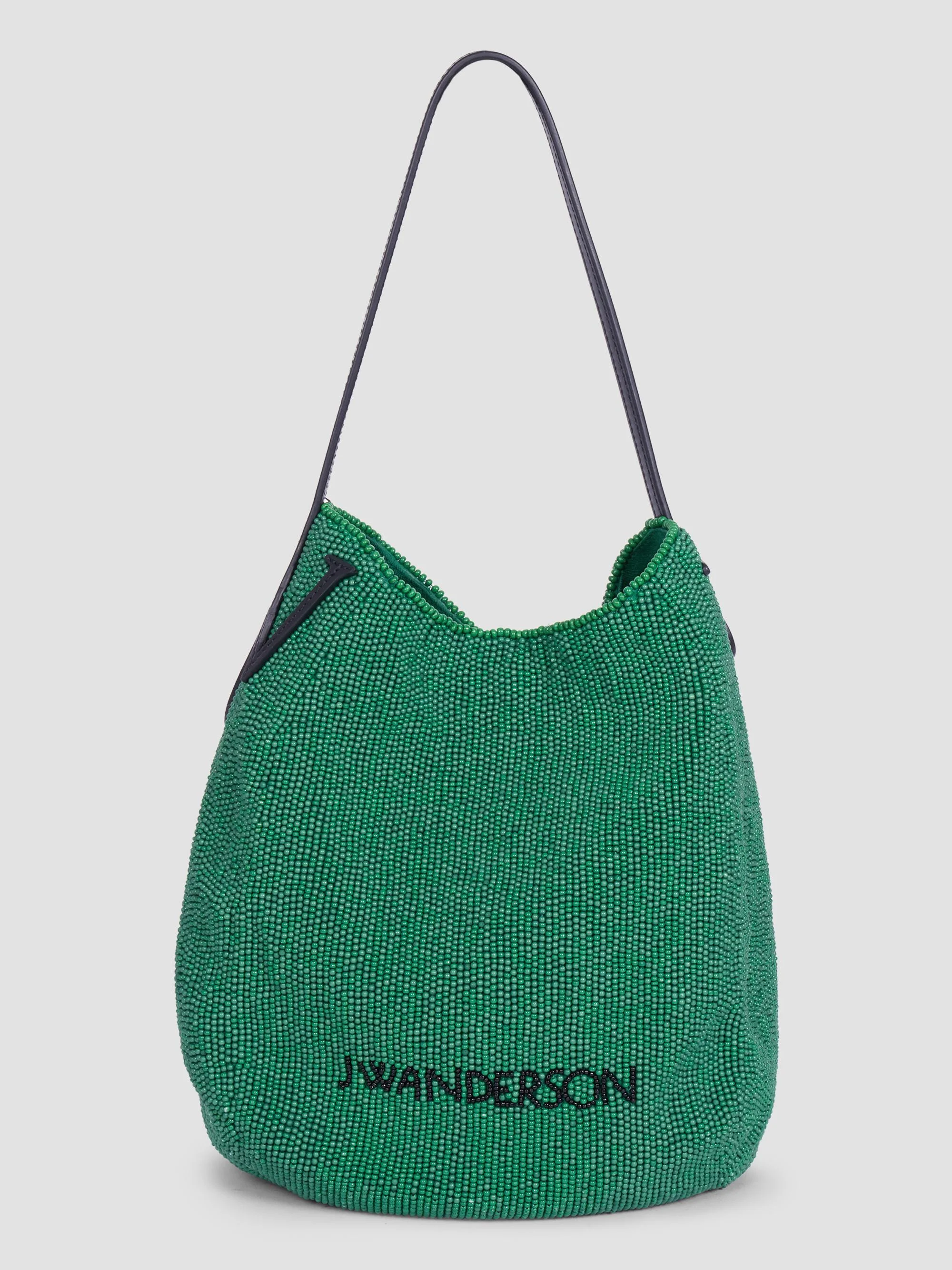 Men's Beaded Small Bulb Bag - Green - 1