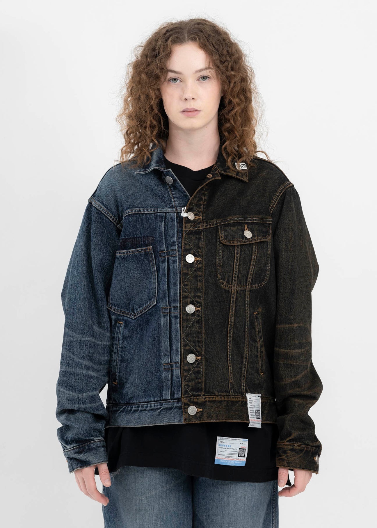 Indigo W-Combined Denim Jacket - 1