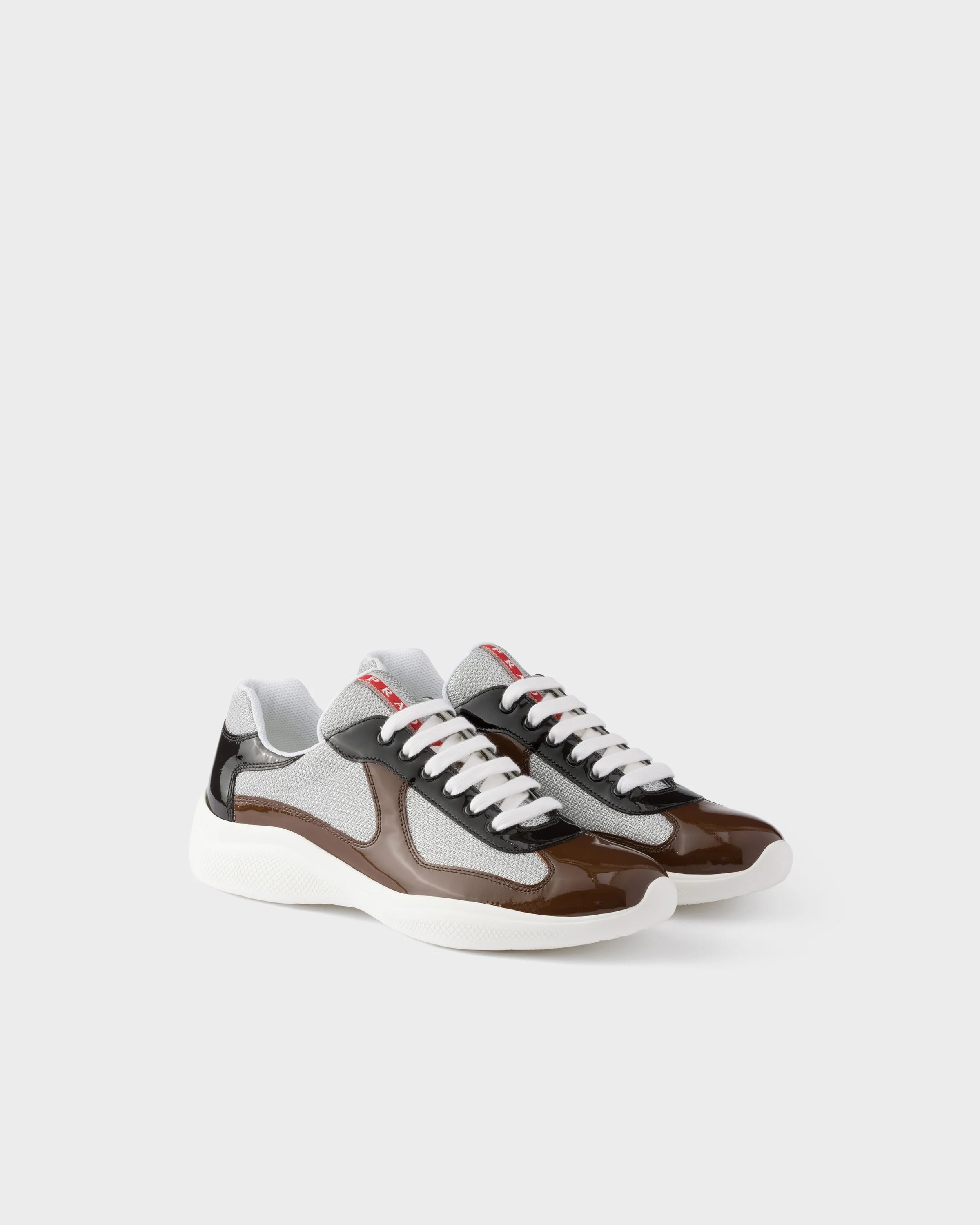 Patent leather and technical fabric Prada America's Cup sneakers - 1