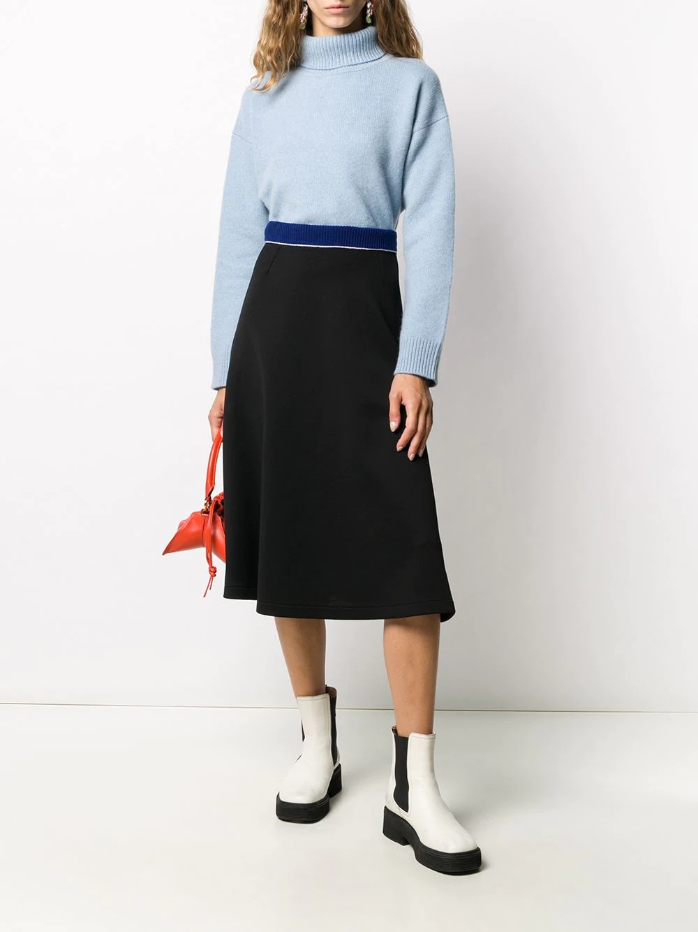 two-tone knitted skirt - 2