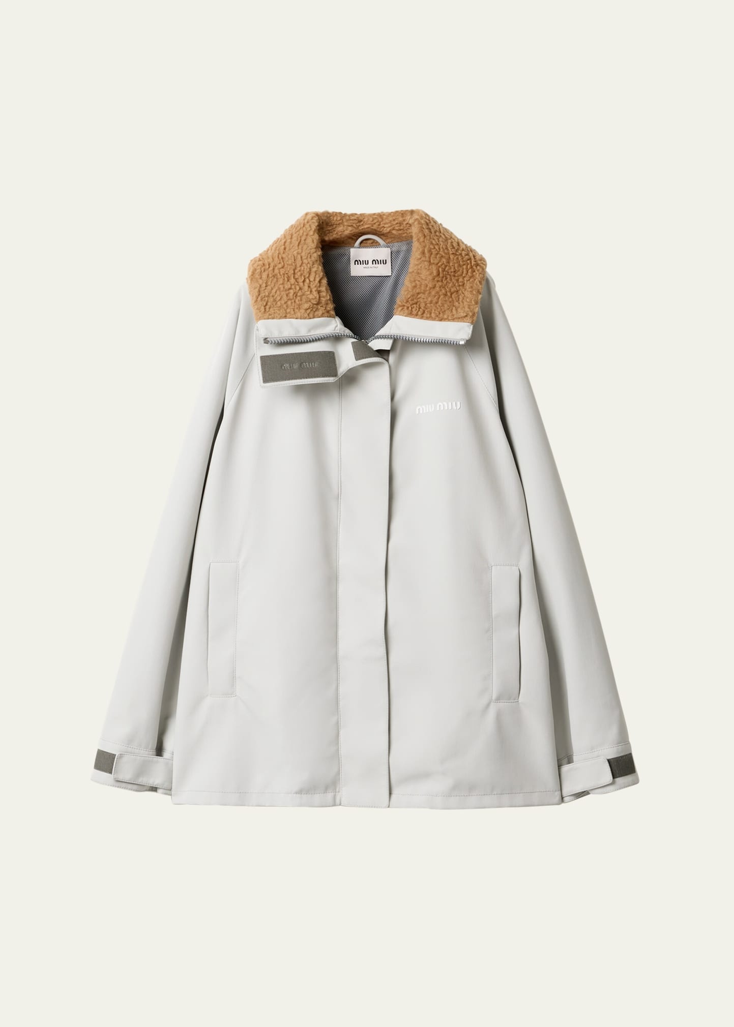 Shearling Collar Oversized Jacket - 1