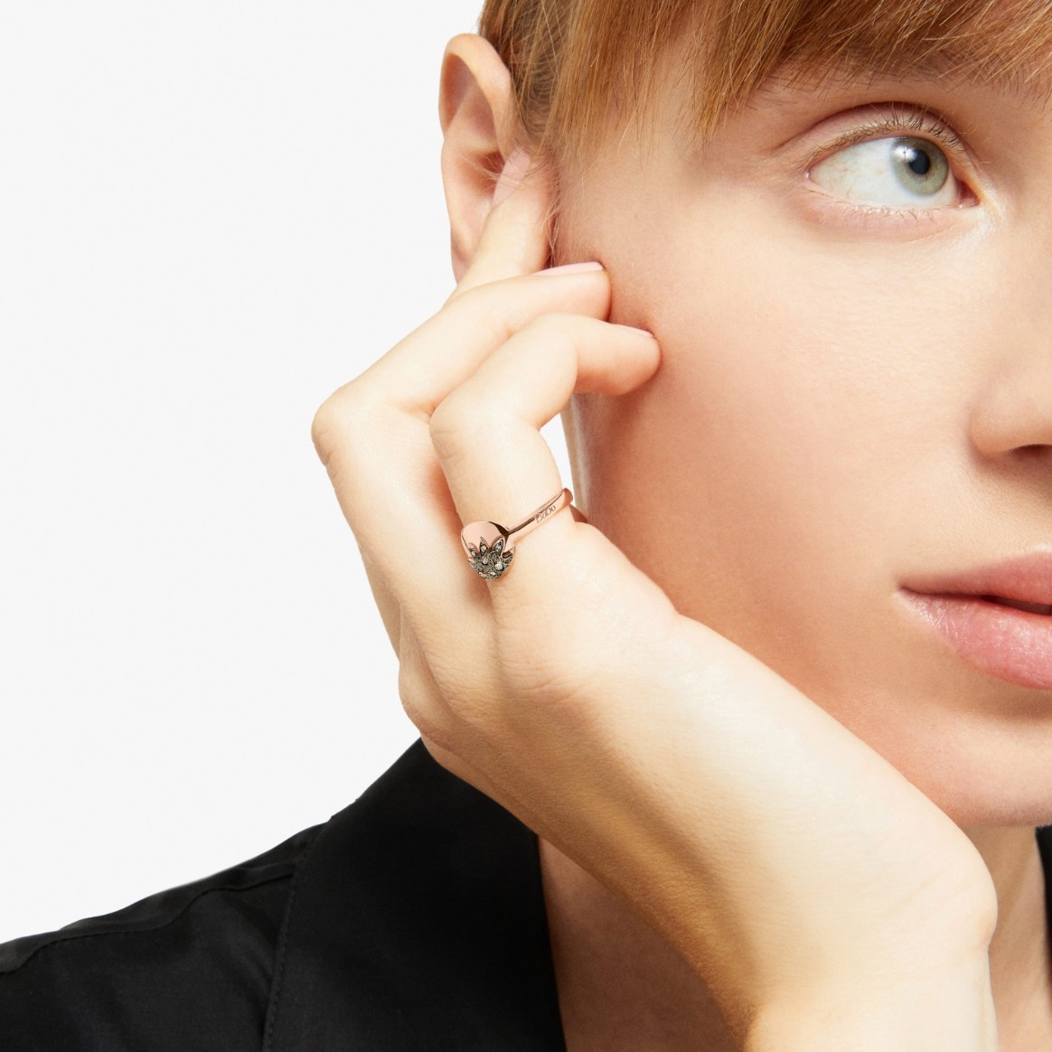 Rose Gold & Brown Diamond Moon & Sun Ring - 3